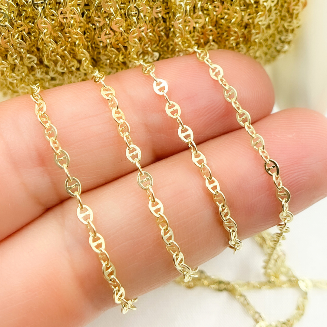 Z14GP. Gold Plated Sterling Silver Fancy Link Chain
