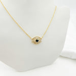 Load image into Gallery viewer, NFH71188BS. 14k Solid Gold Blue Sapphire and Diamond Eye Necklace