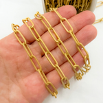Load image into Gallery viewer, Gold Plated Matt 925 Sterling Silver Flat Paperclip Chain