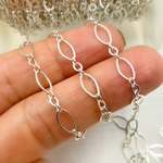 Load image into Gallery viewer, 925 Sterling Silver Flat Oval and Round Link Chain