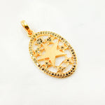 Load image into Gallery viewer, DC115. Diamond Sterling Silver Oval Star Pendant