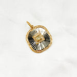 Load image into Gallery viewer, KSG67. 14k Solid Gold and Sterling Silver Black Rhodium Diamond Charm