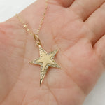 Load image into Gallery viewer, 14K Solid Gold Diamonds Star Charm. GDP45