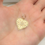Load image into Gallery viewer, 14K Solid Gold Diamond Heart Charm. GDP513