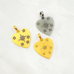 Load image into Gallery viewer, DP314. Diamond Sterling Silver Heart Pendant with Stars