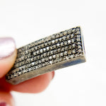 Load image into Gallery viewer, DC953. Diamond Sterling Silver Curved Long Rectangle Connector