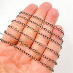 Load image into Gallery viewer, V273BR. Black Rhodium Sterling Silver Round Chain