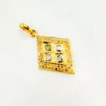 Load image into Gallery viewer, DP203. Diamond Sterling Silver Rhombus Shape Pendant with Polki Diamond