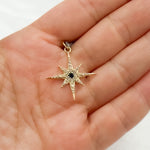 Load image into Gallery viewer, 14K Solid Gold Diamond Star Charm. GDP382