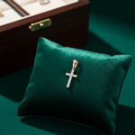 Load image into Gallery viewer, PN004850Y14DI1. 14K Solid Gold Cross Diamond Charm