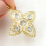Load image into Gallery viewer, DP369. Diamond Sterling Silver Flower Pendant with Polki Diamonds