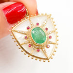 Load image into Gallery viewer, 14K Solid Gold Shield Pendants