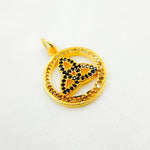 Load image into Gallery viewer, Diamond Sterling Silver Round Celtic Trinity Knot Pendant with Gemstone