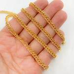 Load image into Gallery viewer, V34GP. Gold Plated 925 Sterling Silver Hollow Double Curb Chain