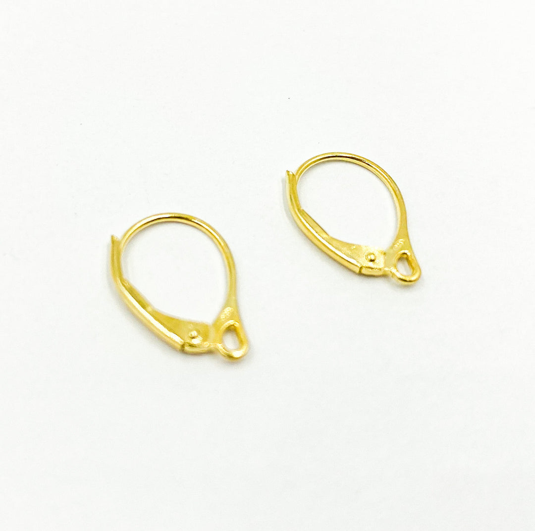 Gold Plated 925 Sterling Silver  Lever Back Ear Wire. GPEW1