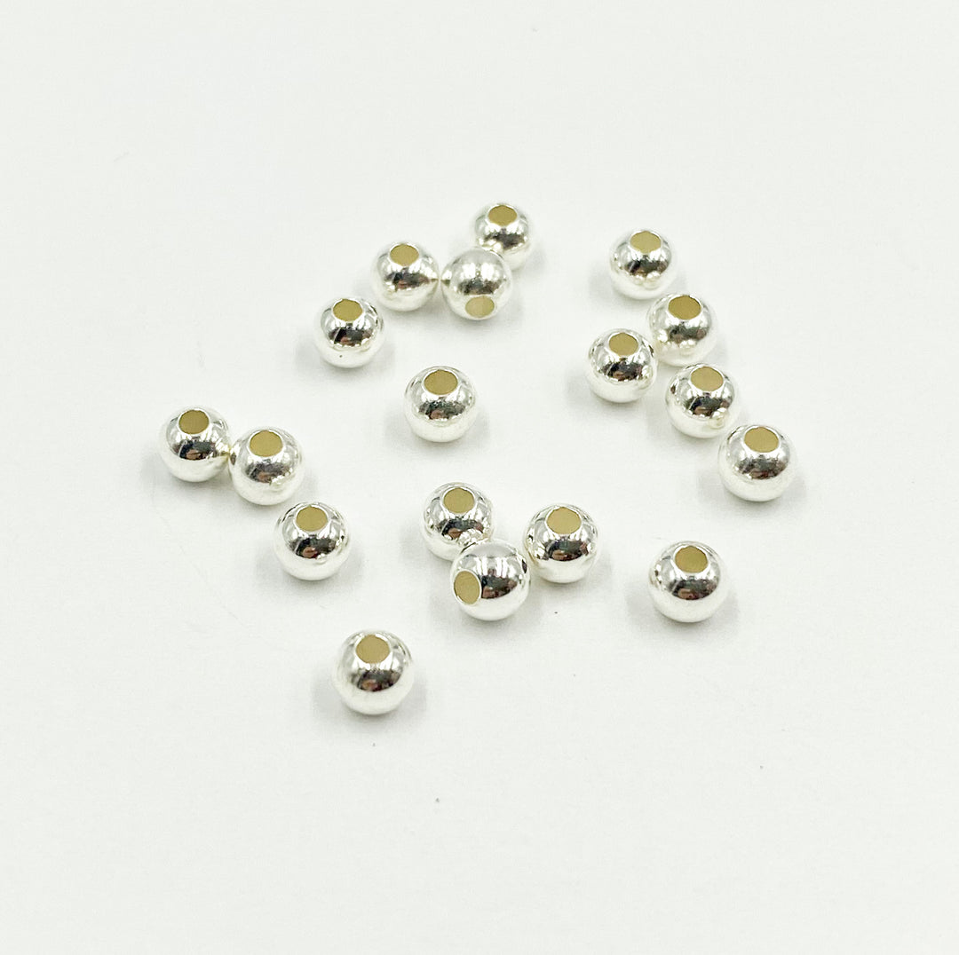 925 Sterling Silver Seamless Beads 4mm