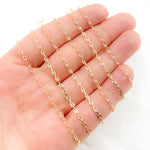 Load image into Gallery viewer, 14K Solid Gold Smooth Marina and Cable Links Chain by Foot