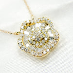 Load image into Gallery viewer, Buy Now 14K Solid Gold Diamond Flower Necklace