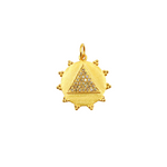 Load image into Gallery viewer, 14K Solid Gold Charm. Circle Pendant with Diamonds. GDP248