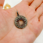Load image into Gallery viewer, DP275. Diamond Sterling Silver Round Sun Pendant