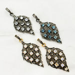 Load image into Gallery viewer, DSP038. Diamond Sterling Silver Leaf Shape Pendant with Gemstones