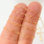 Load image into Gallery viewer, 14K Yellow Solid Gold Flat Heart Link Chain