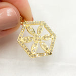 Load image into Gallery viewer, Shop Now Sterling Silver Hexagon Flower Pendant