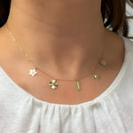 Load image into Gallery viewer, Gold Diamond and Emerald Mix Shapes Fancy Necklace