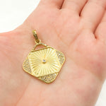 Load image into Gallery viewer, Diamond Silver Square Pendant