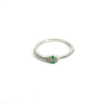 Load image into Gallery viewer, RFD17774EM. 14K Solid Gold Diamond and Emerald Snake Ring