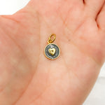 Load image into Gallery viewer, Diamond Sterling Silver Round Heart Enamel Charm