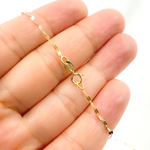 Load image into Gallery viewer, 14K Solid Gold Tri-Color Flat Marina Chain