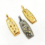 Load image into Gallery viewer, DP459. Diamond Sterling Silver Rectangle Pendant with Gemstone