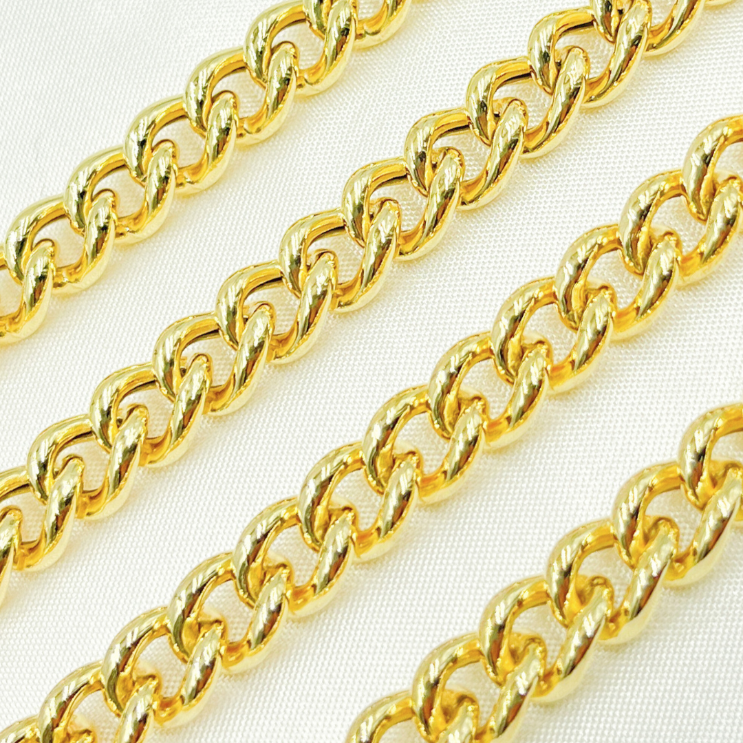Gold Plated 925 Sterling Silver Hollow Curb Chain. Y4GP