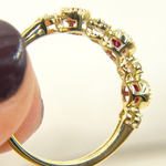 Load image into Gallery viewer, 14K Solid Yellow Gold Diamond and Ruby Ring.
