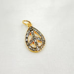 Load image into Gallery viewer, DC519. Diamond Sterling Silver Drop Peace Pendant