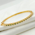 Load image into Gallery viewer, KG248. 14K Solid Gold Bangle with Diamonds and Stones