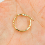 Load image into Gallery viewer, GER108. 14K Solid Gold Hoop with Flat and Curb section
