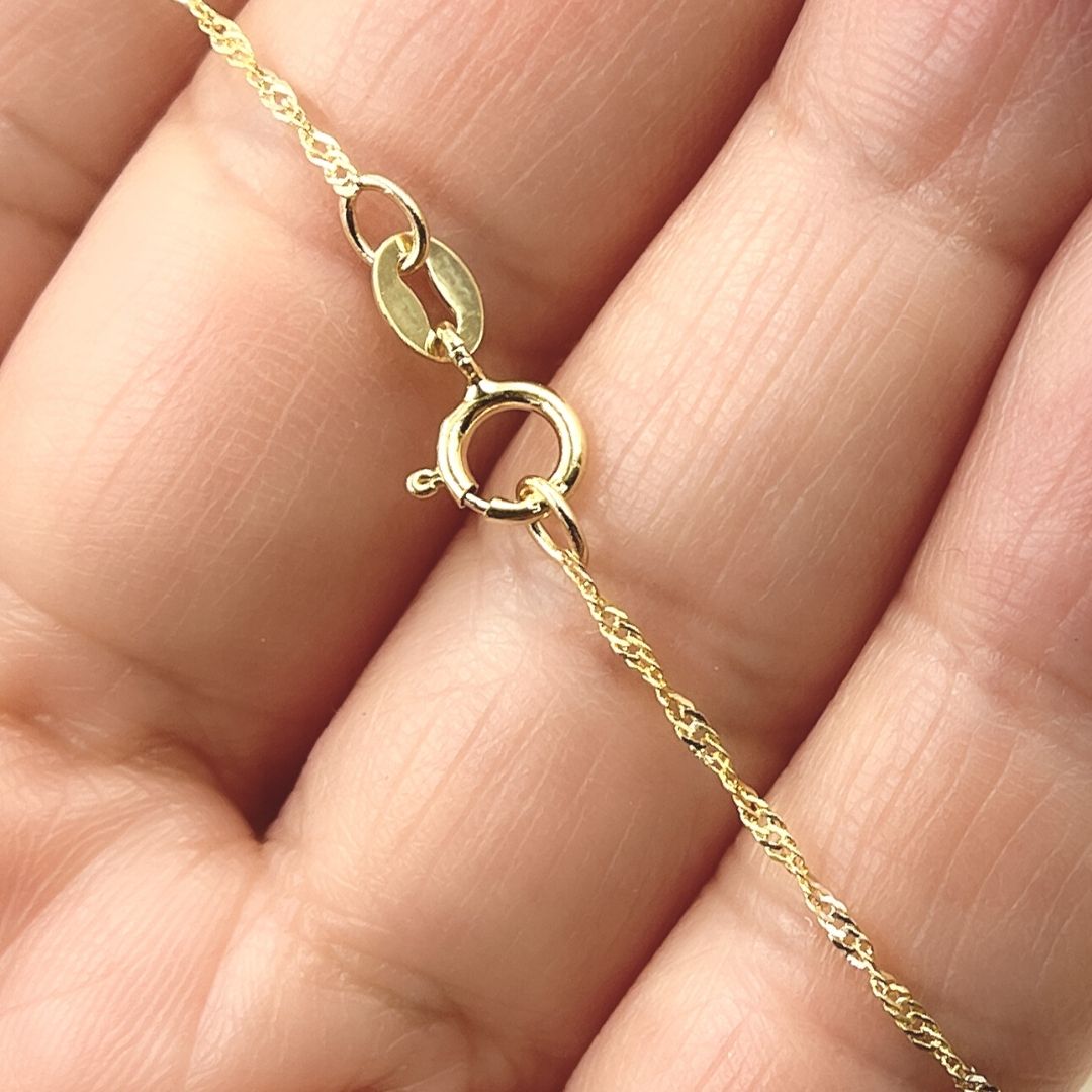 Solid Two Tone Gold Wheat Chain