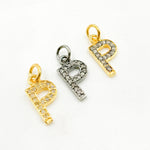 Load image into Gallery viewer, DC184. Diamond Sterling Silver Letter "P" Charm