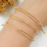 Load image into Gallery viewer, Gold Plated 925 Sterling Silver Smooth Oval and Round Link Chain