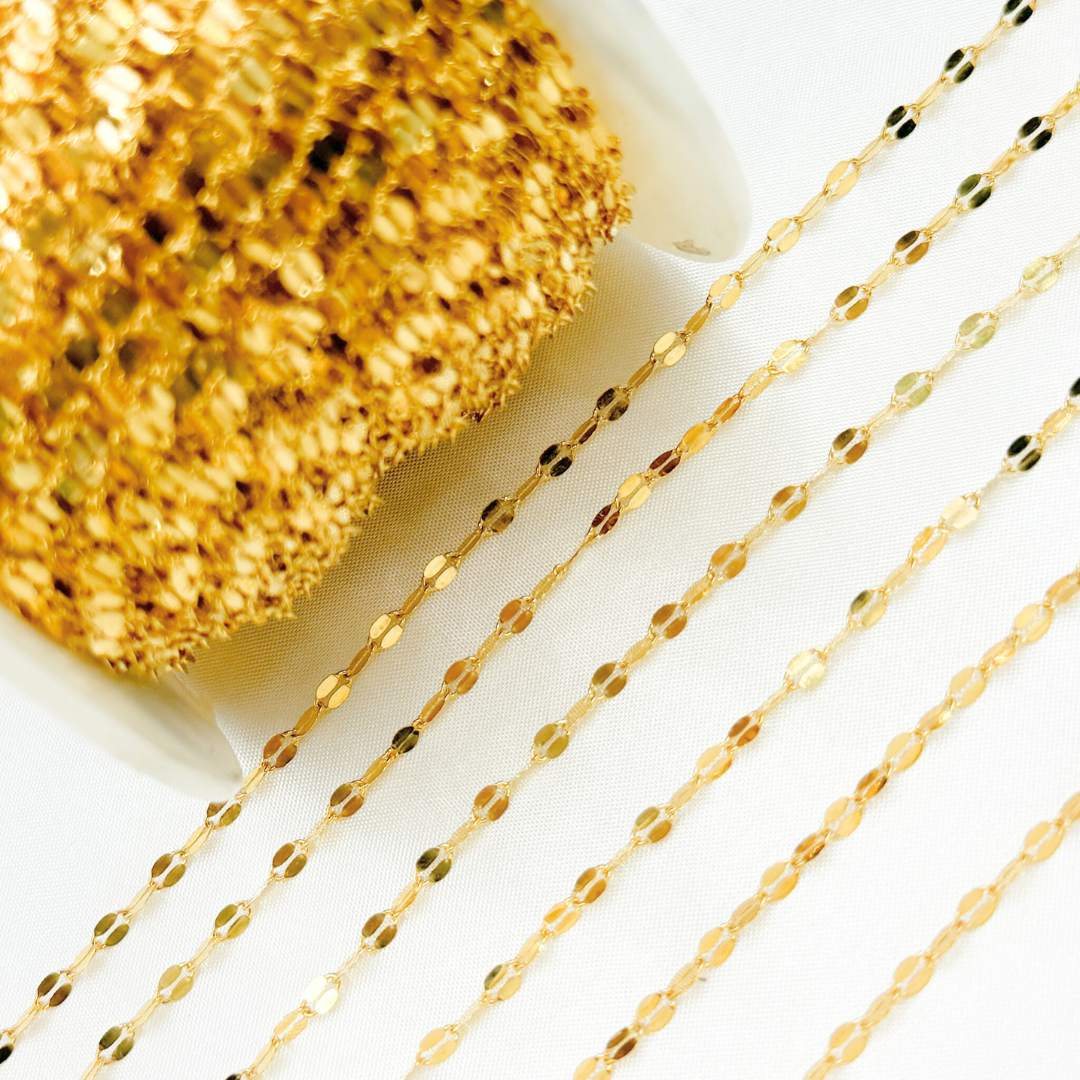 Buy Gold Plated Sterling Silver Flat Marina Link Chain