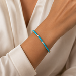 Load image into Gallery viewer, CB97383TQ3.5. 14k Solid Gold Diamond and Turquoise Tennis Bracelet