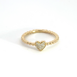 Load image into Gallery viewer, 14k Solid Diamond Heart Ring.