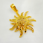 Load image into Gallery viewer, DP270. Diamond Sterling Silver Sun Pendant