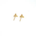 Load image into Gallery viewer, GDT01.14k Solid Yellow Gold Diamond Flower Studs