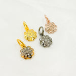 Load image into Gallery viewer, DC252. Diamond Sterling Silver Flower Charm