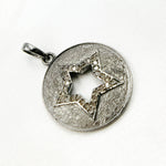 Load image into Gallery viewer, DP371. Diamond Silver Round Star Pendant