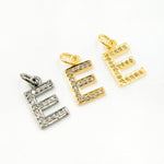 Load image into Gallery viewer, DC178. Diamond Sterling Silver Letter "E" Charm