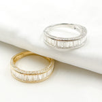 Load image into Gallery viewer, 14K Solid Gold Diamond Baguette Band Ring